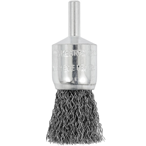 Shaft Mounted Crimped End Brush, 3/4", 0.012" Fill, 1/4" Shank Sécurité Médic