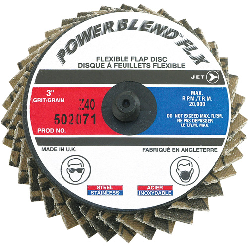 Powerblend FLX Roll-on Flap Disc, 3" x Type R, Z40 Grit, Zirconia Alumina Sécurité Médic
