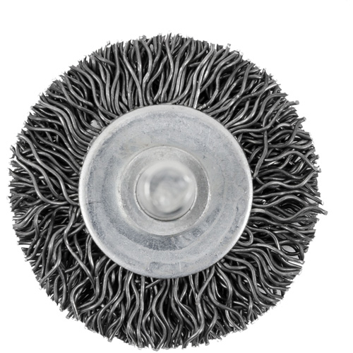 126 Shaft Mounted Crimped Radial Brush, 1-1/2", 0.02" Fill, 1/4" Shank Sécurité Médic