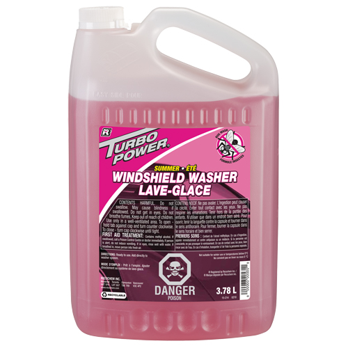 Turbo Power&reg; Summer Bug Wash Windshield Washer Fluid, Jug, 3.78 L Sécurité Médic