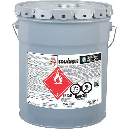 Professional Grade Lacquer Thinner, Pail, 18.9 L Sécurité Médic
