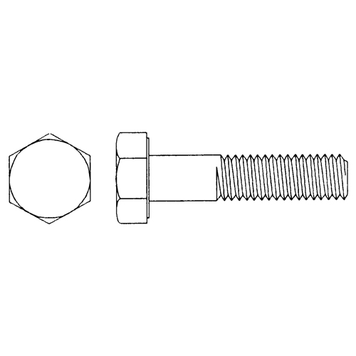Hex Head Cap Screw, 1/2"-13 Dia., 1" L, Plain, Coarse, Grade 5 Sécurité Médic