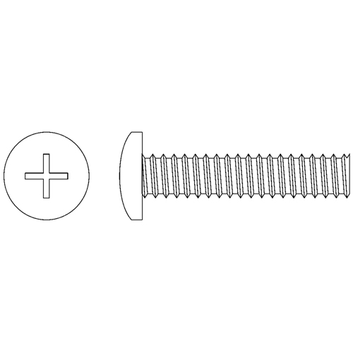 Pan Head Machine Screws, #8-32 x 1" L, Zinc Plated Sécurité Médic