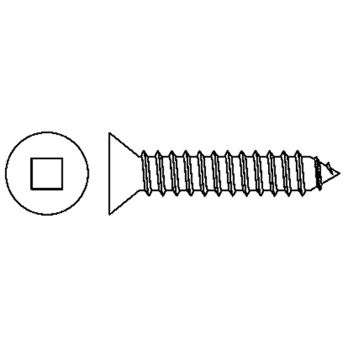 Tapping Flat Head Screws, #6 x 1-1/2" L, Zinc Plated Sécurité Médic