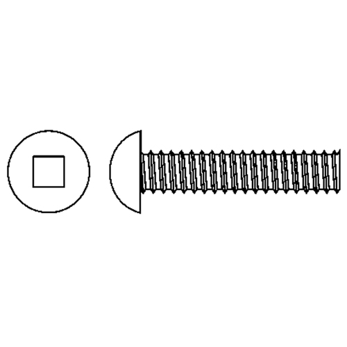 Round Head Machine Screws, #10-24 x 1-3/4" L, Zinc Plated Sécurité Médic