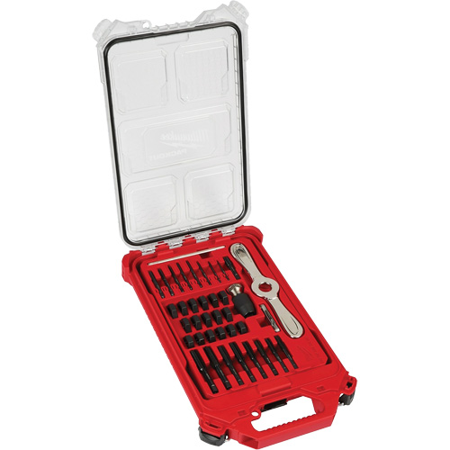 SAE Tap & Die PackOut Set with Hex-Lok 2-in-1 Handle, 38 Pieces Sécurité Médic