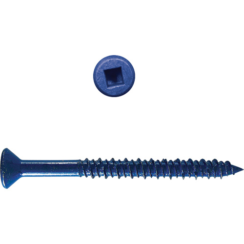 Flat Square HD Concrete Screws, 1/4" x 5" L, Zinc Plate Sécurité Médic