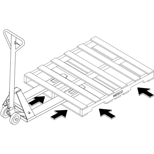 4-Way Hydraulic Pallet Truck, 48" L x 7" W, 4000 lbs. Capacity Sécurité Médic