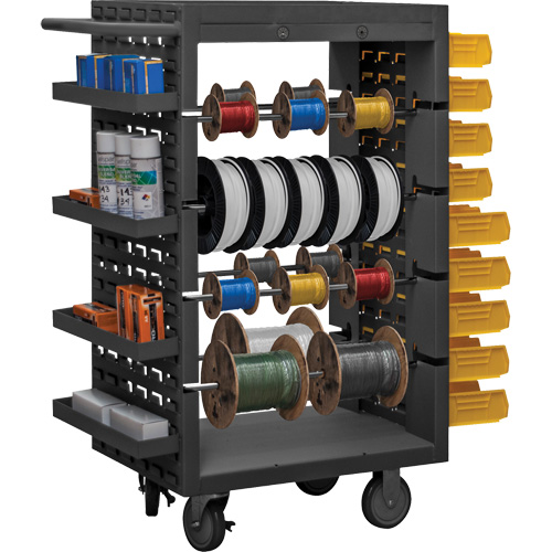 8 Rod Mobile Wire Spool Rack, Steel, 8 Rod, 18-1/8" W x 46-1/16" H x 32-1/4" D, 1200 lbs. Capacity Sécurité Médic