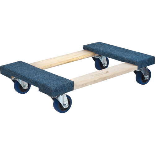 Socle roulant en bois dur &agrave; bouts avec tapis, Cadre en Bois, 18" la x 24" lo, Capacit&eacute; 1400 lb Sécurité Médic