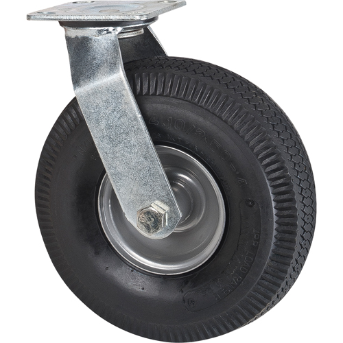 Roulettes de rechange pour chariots &agrave; plateforme robustes, Pivotant, 10" (254 mm), Pneumatique, 400 lb (181 kg) Sécurité Médic