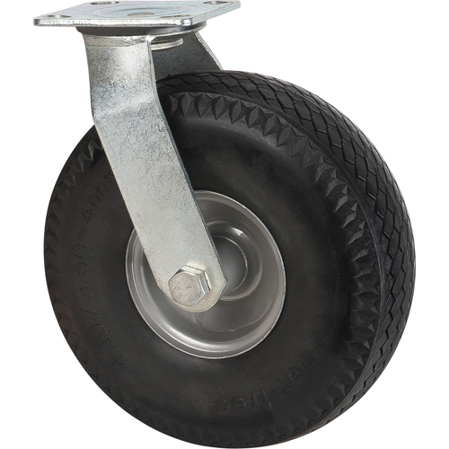 Roulettes anticrevaisons, Pivotant, 10" (254 mm), Anticrevaison, 300 lb (136 kg) Sécurité Médic