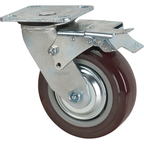 Roulette, Pivotant avec frein, 6" (152,4 mm), Polyur&eacute;thane, 850 lb (385 kg) Sécurité Médic