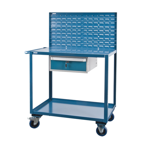 Chariots de service mobiles, 2 Tiers, 24" la x 57" h x 40" p, Capacit&eacute; 1200 lb Sécurité Médic