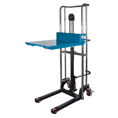 Hydraulic Platform Lift Stacker, Foot Pump Operated, 880 lbs. Capacity, 60" Max Lift Sécurité Médic