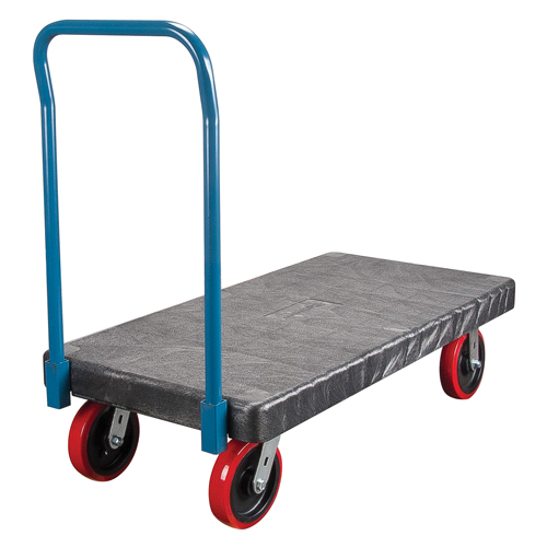 Plastic Platform Truck, 60" L x 30" W, 2500 lbs. Cap., Polyurethane Wheels Sécurité Médic