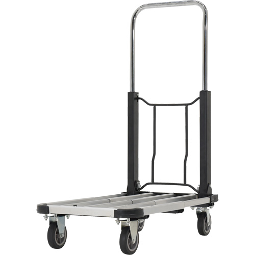 Chariot &agrave; plateforme repliable, Acier inoxydable, 300 lb, 28" lo x 16" la, Hauteur 33-1/2" Sécurité Médic