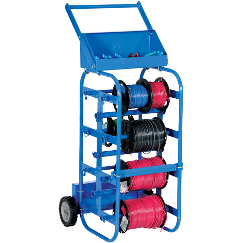 Portable Wire Reel Caddy, Steel, 11 Rod, 19-1/2" W x 43-1/4" H x 17-1/2" D, 150 lbs. Capacity Sécurité Médic