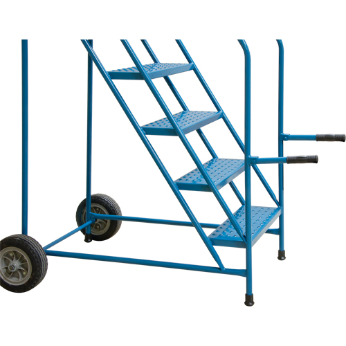 Trailer Access Rolling Ladder with Rails, 4 Steps, 22" Step Width, 37" Platform Height, Steel Sécurité Médic