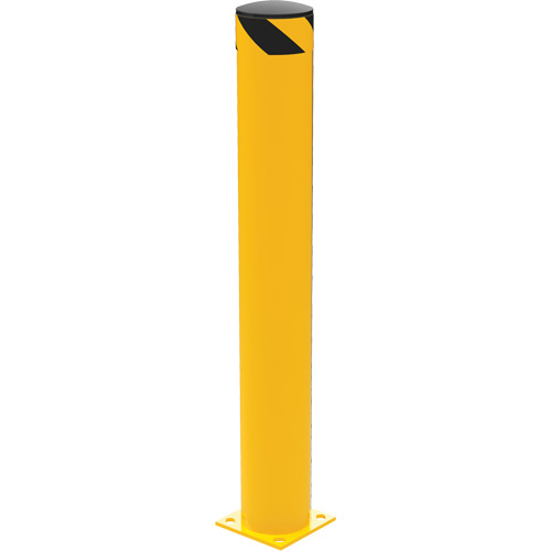 Butoir de s&eacute;curit&eacute;, Acier, 48" h x 6,5" la, Jaune Sécurité Médic