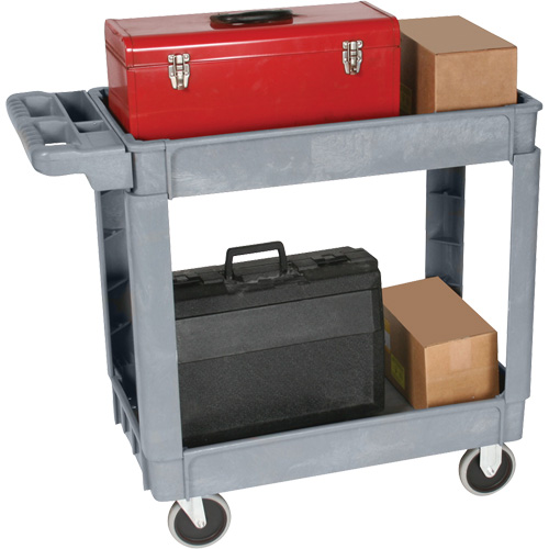 Deluxe Utility Cart, 2 Tiers, 25" x 35-1/2" x 43.5"/43-1/2", 550 lbs. Capacity Sécurité Médic