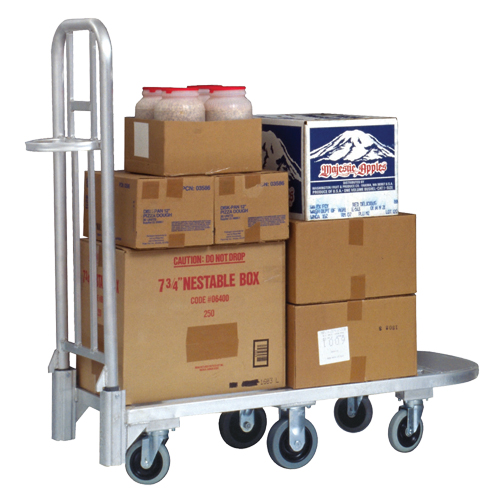 Aluminum Merchandise Cart, 20" W x 55-1/4" L, 1200 lbs. Cap., Polyurethane Wheels Sécurité Médic