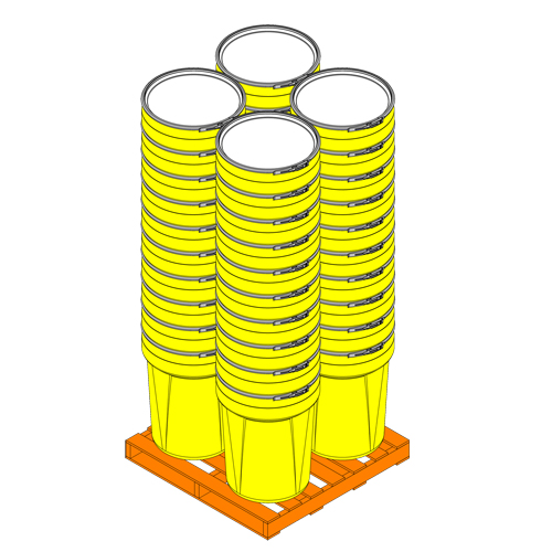 Baril emboîtable en poly&eacute;thyl&egrave;ne, 30 gal. US (25 gal. imp.), Dessus ouvert, Bleu Sécurité Médic