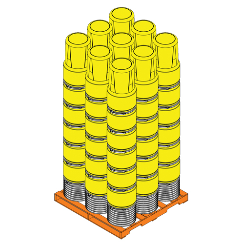 Nestable Polyethylene Drum, 14 US gal (11.7 imp. gal.), Open Top, Blue Sécurité Médic