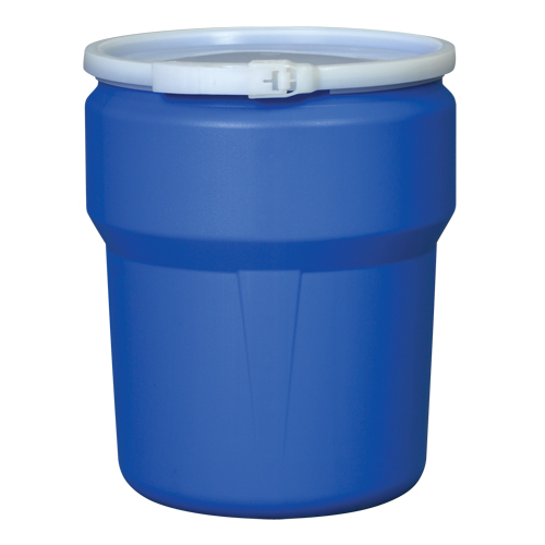 Baril emboîtable en poly&eacute;thyl&egrave;ne, 10 gal. US (8,33 gal. imp.), Dessus ouvert, Jaune Sécurité Médic