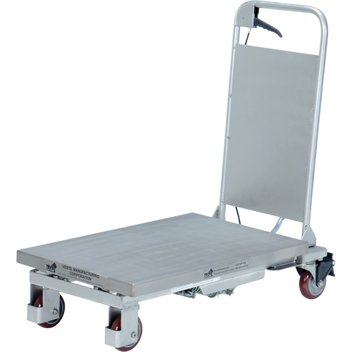 Manual Hydraulic Scissor Lift Table, 27-1/2" L x 17-5/8" W, Partial Stainless Steel, 400 lbs. Capacity Sécurité Médic