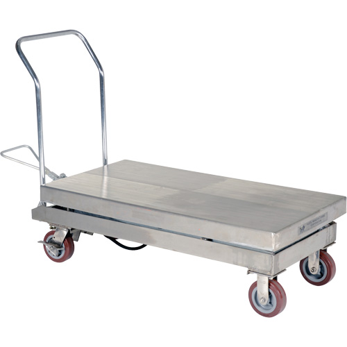 Manual Hydraulic Scissor Lift Table, 47" L x 24" W, Partial Stainless Steel, 2000 lbs. Capacity Sécurité Médic