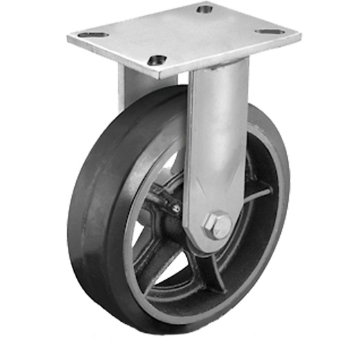 Heavy-Duty Plate Caster, Swivel, 6" (152.4 mm), Rubber, 450 lbs. (204 kg.) Sécurité Médic