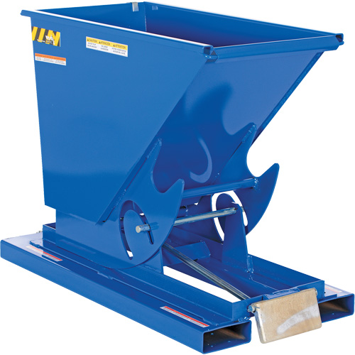 Conteneur autobasculeur, Acier, 1/3 vg³, Bleu Sécurité Médic