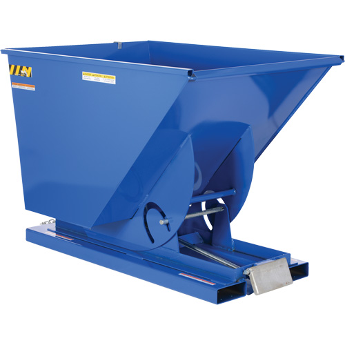 Conteneur autobasculeur, Acier, 1-1/2 vg³, Bleu Sécurité Médic