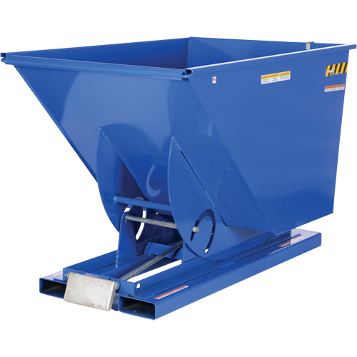 Conteneur autobasculeur, Acier, 1-1/2 vg³, Bleu Sécurité Médic