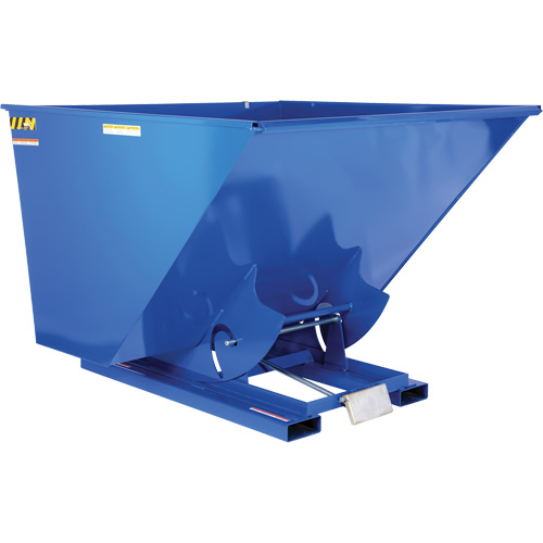 Self-Dumping Hopper, Steel, 2-1/2 cu.yd., Blue Sécurité Médic