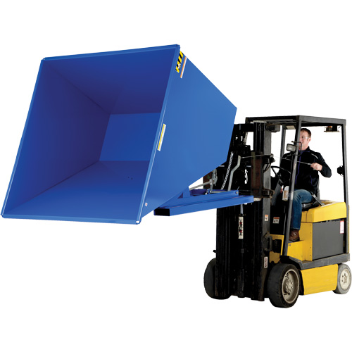 Self-Dumping Hopper, Steel, 2-1/2 cu.yd., Blue Sécurité Médic