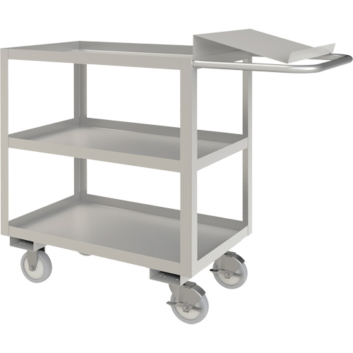 Chariot de pr&eacute;paration de commande de calibre industriel, 39" h x 18-1/8" la x 45" p, 3 Tablettes, Capacit&eacute; 1200 lb Sécurité Médic