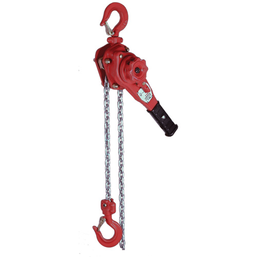 Palan &agrave; levier extr&ecirc;mement l&eacute;ger de la s&eacute;rie VQ, Lev&eacute;e 10', Cabacit&eacute; 2300 lb (1,6 tonne), Chaîne en Zinc Sécurité Médic