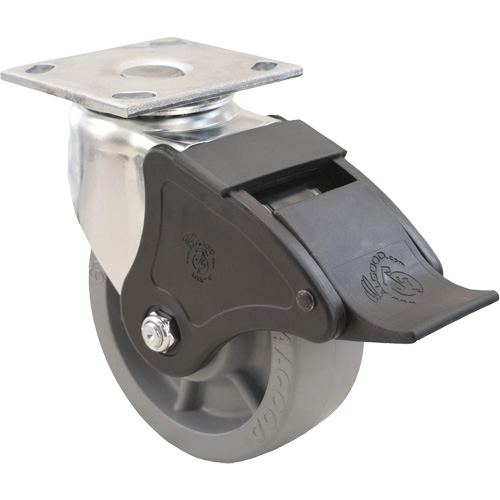 Emaxx Caster, Swivel with Brake, 4" (101.6 mm), Envirothane, 1000 lbs. (453.6 kg.) Sécurité Médic
