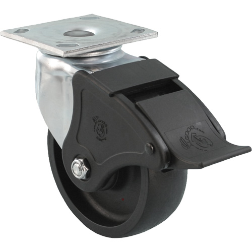 Roulette Emaxx RollX, Pivotant avec frein, 4" (101,6 mm), Nylon, 1200 lb (544,3 kg) Sécurité Médic