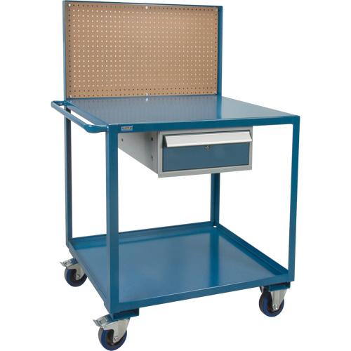 Mobile Service Cart, 2 Tiers, 24" W x 57" H x 40" D, 1200 lbs. Capacity Sécurité Médic