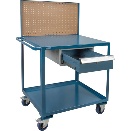 Mobile Service Cart, 2 Tiers, 24" W x 57" H x 40" D, 1200 lbs. Capacity Sécurité Médic