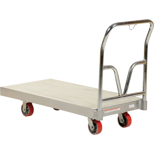 Aluminum Sheet Deck Platform Truck, 24" W x 48" L, 3600 lbs. Cap., Polyurethane Wheels Sécurité Médic