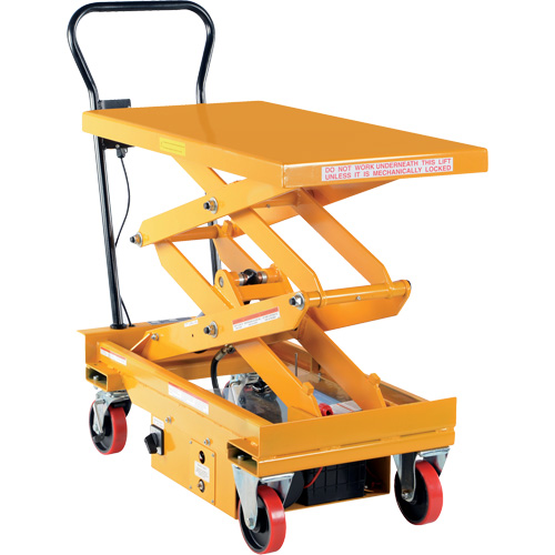 DC Powered Hydraulic Scissor Lift Elevating Cart, Steel, 39-3/4" L x 20-1/2" W, 1000 lbs. Capacity Sécurité Médic