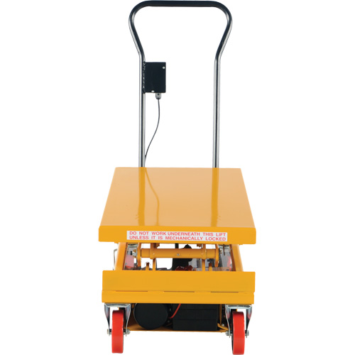 DC Powered Hydraulic Scissor Lift Elevating Cart, Steel, 39-3/4" L x 20-1/2" W, 1000 lbs. Capacity Sécurité Médic