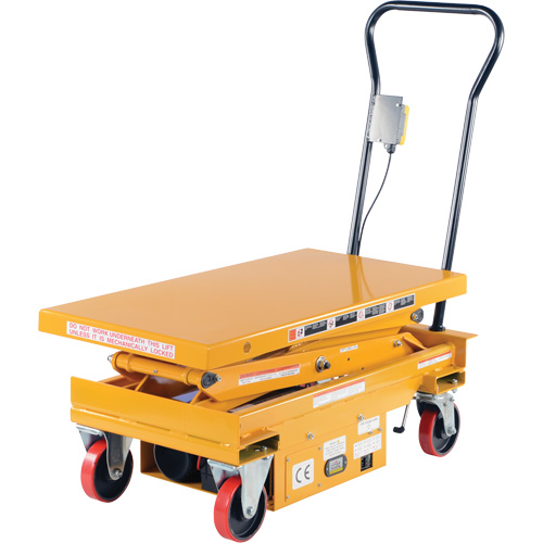DC Powered Hydraulic Scissor Lift Elevating Cart, Steel, 39-3/4" L x 20-1/2" W, 1000 lbs. Capacity Sécurité Médic