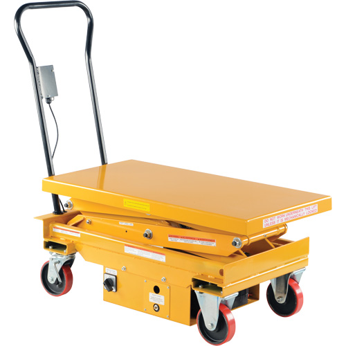 DC Powered Hydraulic Scissor Lift Elevating Cart, Steel, 39-3/4" L x 20-1/2" W, 1000 lbs. Capacity Sécurité Médic