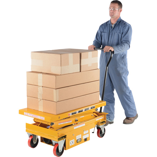 DC Powered Hydraulic Scissor Lift Elevating Cart, Steel, 39-3/4" L x 20-1/2" W, 1000 lbs. Capacity Sécurité Médic