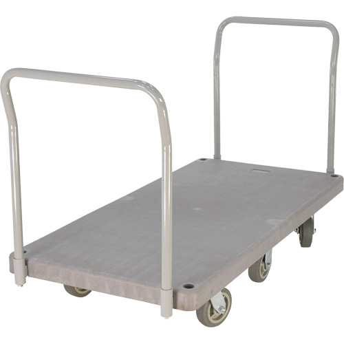 Chariot &agrave; plateforme en plastique robuste, 60" lo x 30" la, 3000 lb cap, Roues Polyur&eacute;thane Sécurité Médic